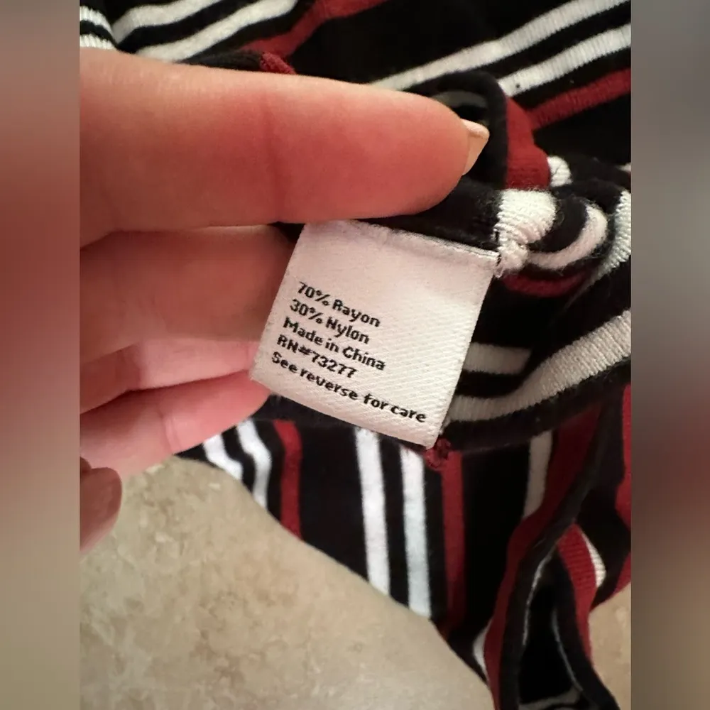 Nine West Y2K Ribbed Sleeveless Stretchy Striped Sweater Mock Neck Top Size XS - Image 4