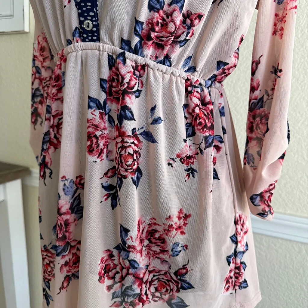 Siren Lily Pink Blue Flowy Blouse Women’s Small Romantic Feminine Everyday Top - Image 7