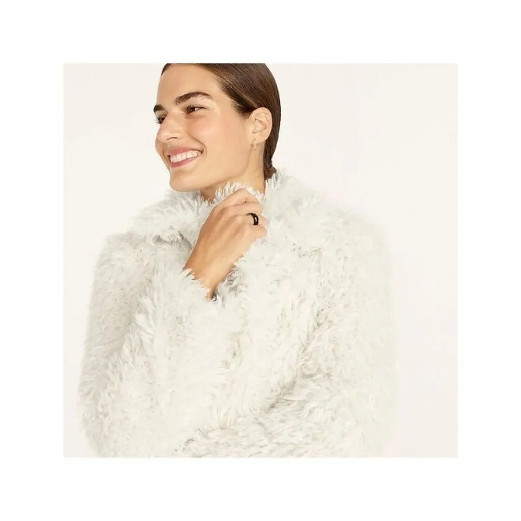 NWT J.Crew Collection Topcoat in Polar Bear Soft White Shaggy Faux Fur Coat XL - Image 8