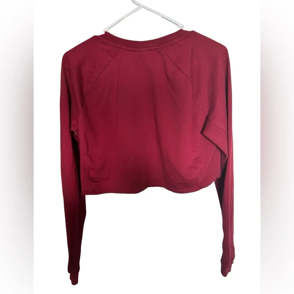 Gymshark  maroon Cropped Sweatshirt Size large - Image 2