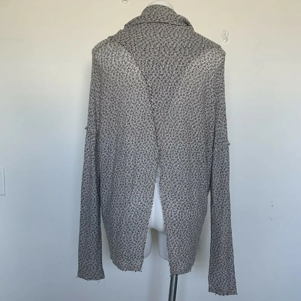 Anthropologie cowl neck poncho sweater bohemian MEDIUM Beige Gray - Image 9