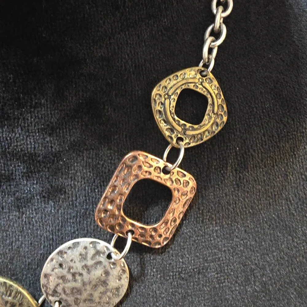 Vintage Women Fashion Mixed Metal Belt Necklace Boho Geometric Statement Jewelry Gold - Image 3