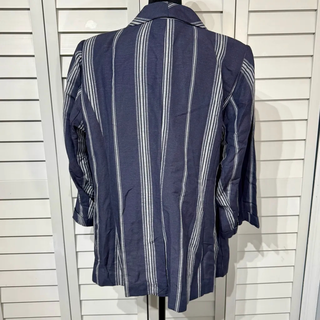 Lane Bryant Bryant Blazer Blue White Stripe Size 16 NWT - Image 4