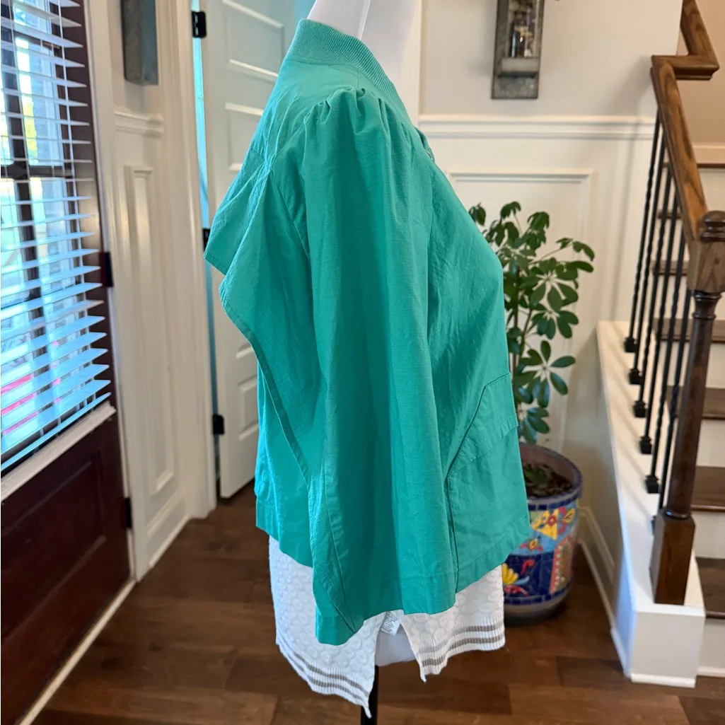 BCBGeneration NWOT Teal Bomber Jacket - Image 4