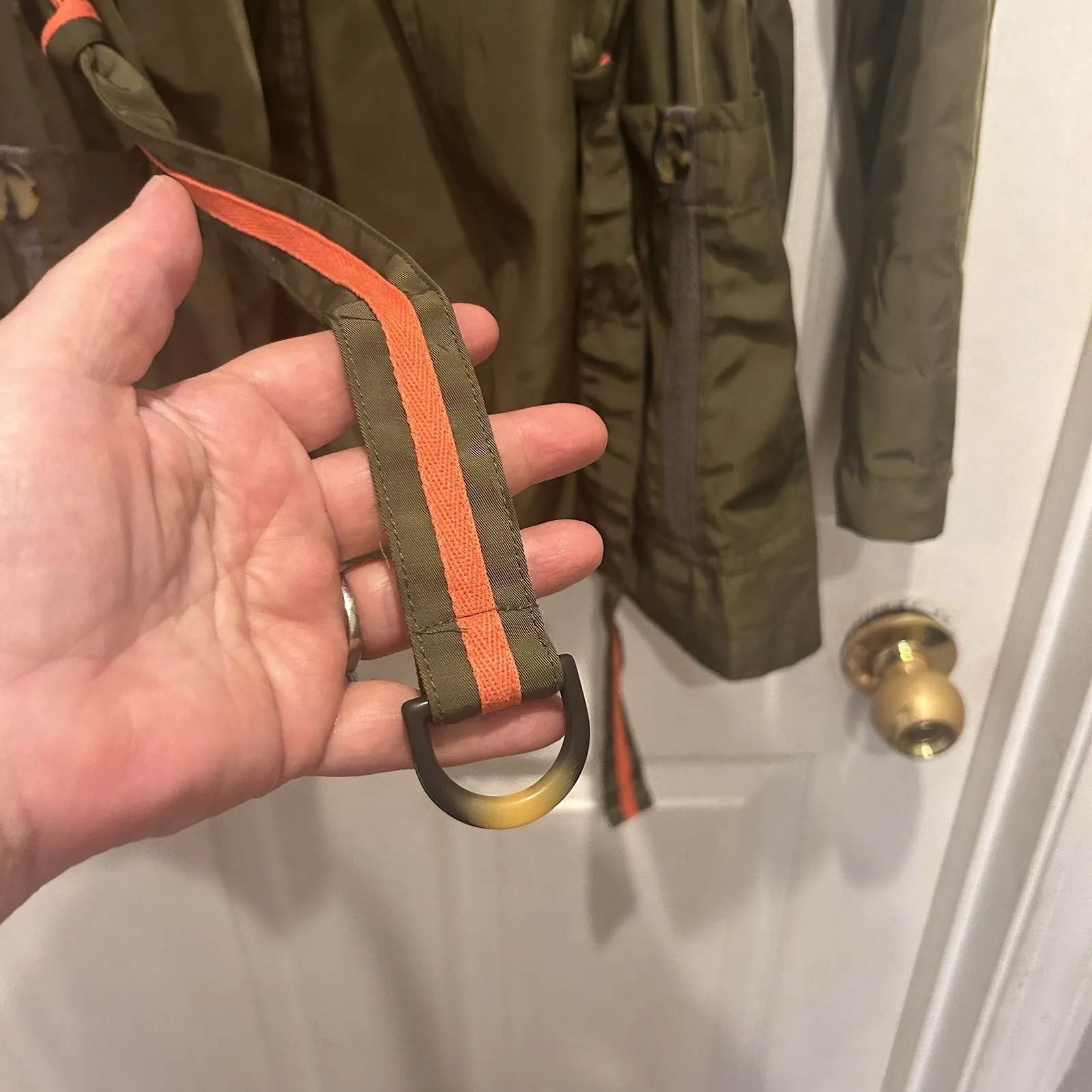 Anthropologie Utility Jacket Size Small Gisborne Obi Trench Anorak Coat in Olive - Image 11