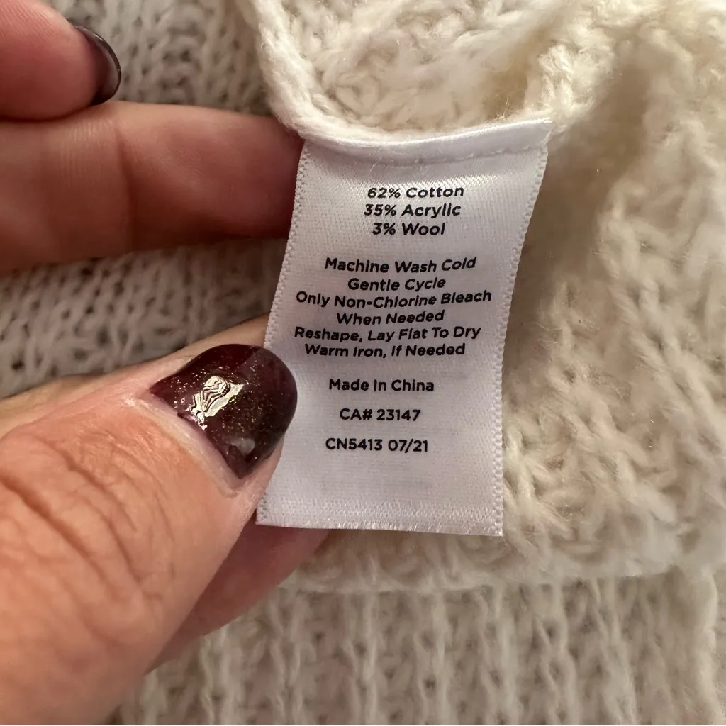 NWT Talbots Ivory Knit Poncho Pullover - Image 6