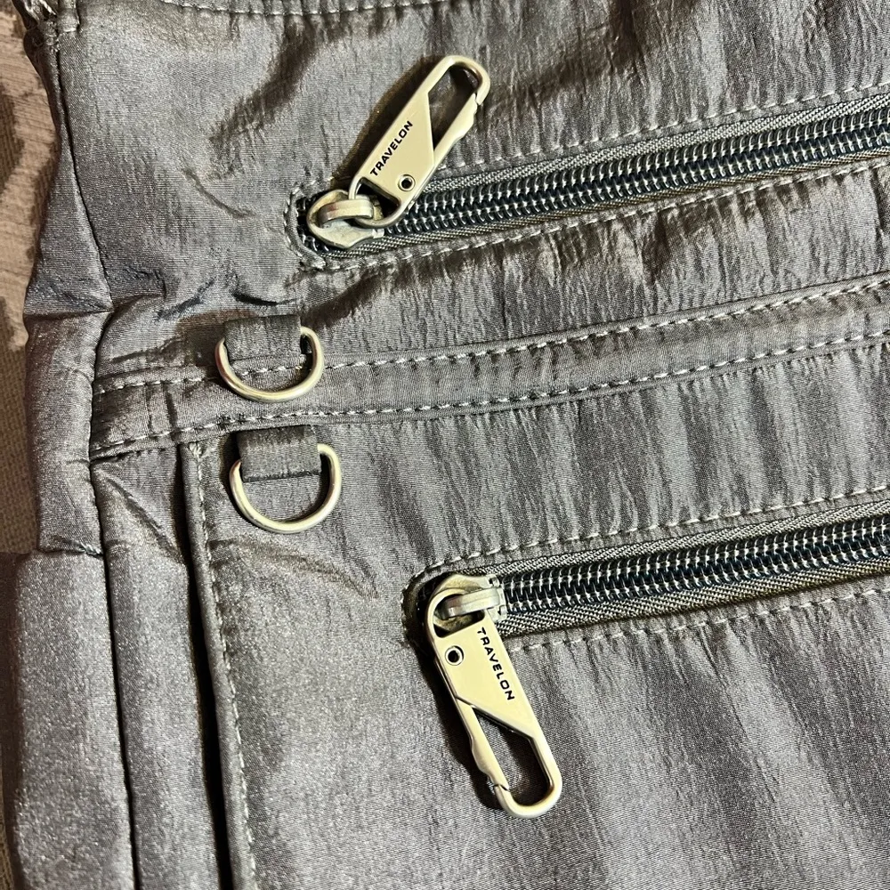 Travelon Gray Crossbody Bag with Multiple Zippered Compartments - Image 2