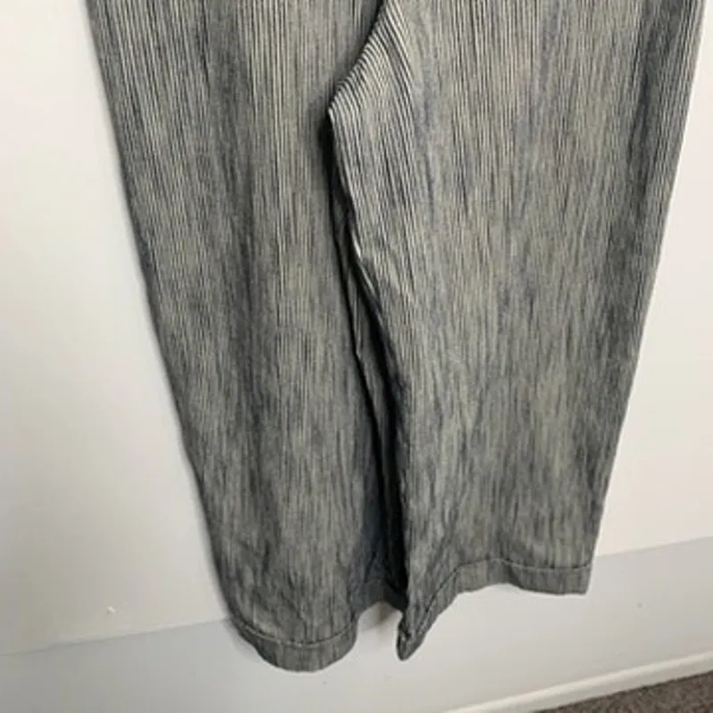 YMC Lodge Cotton Linen Striped Jumpsuit Navy Womens Size XS White - Image 5