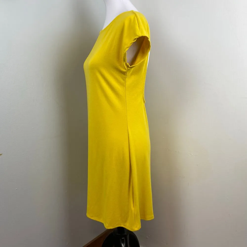 Free People Beach Rosalia Low Open Back Knit Mini Dress Golden Yellow Large - Image 6