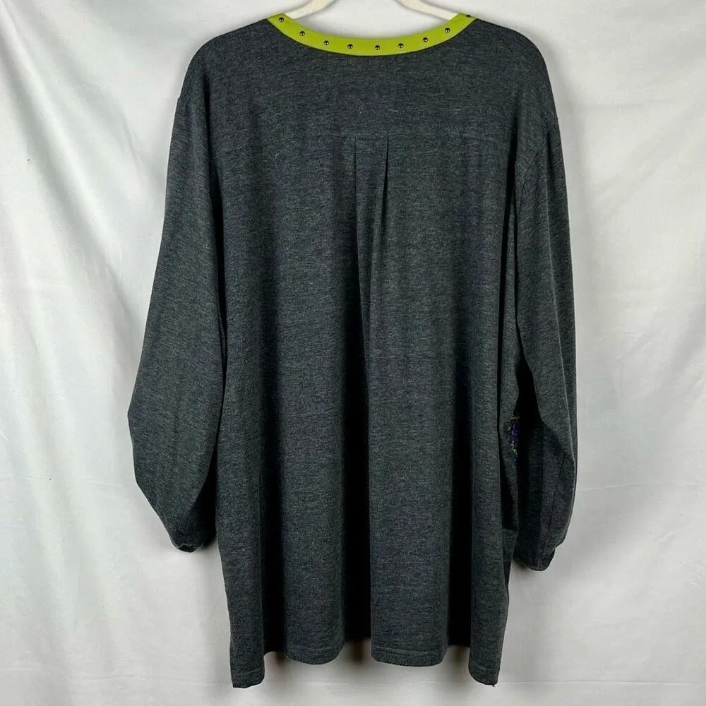 Multiples Paisley V-neck 3/4 Sleeve Blouse 3X - Image 4