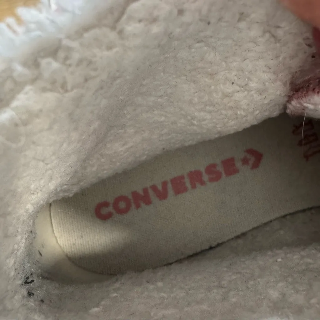 Converse All Star size 8‎ CTAS Lift Hi Rust Pink Leather Platform Sherpa Lined - Image 9