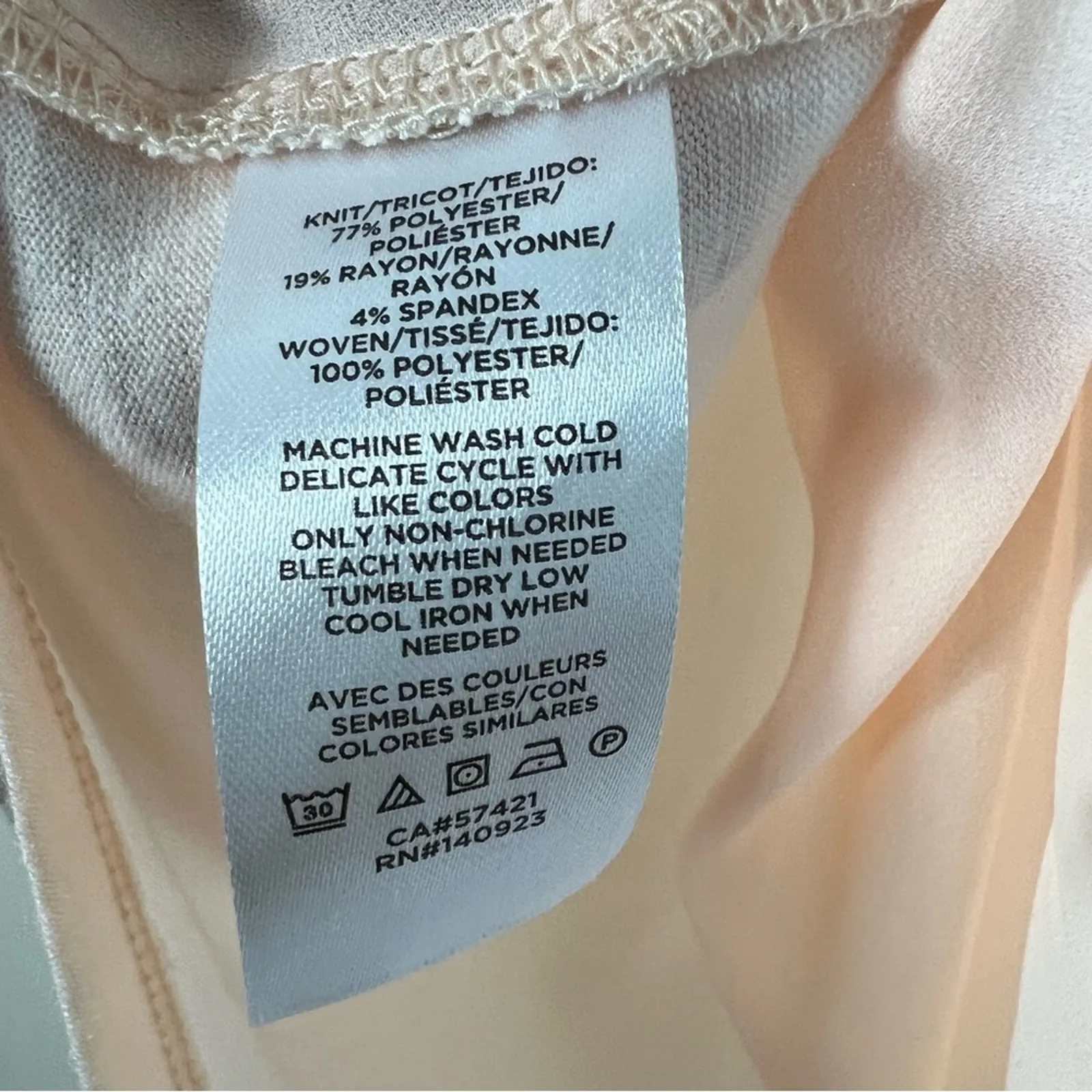 Loft Blouse Womens XL Soft Pastel Pink V-Neck Lightweight Semi Sheer Coastal - Image 5