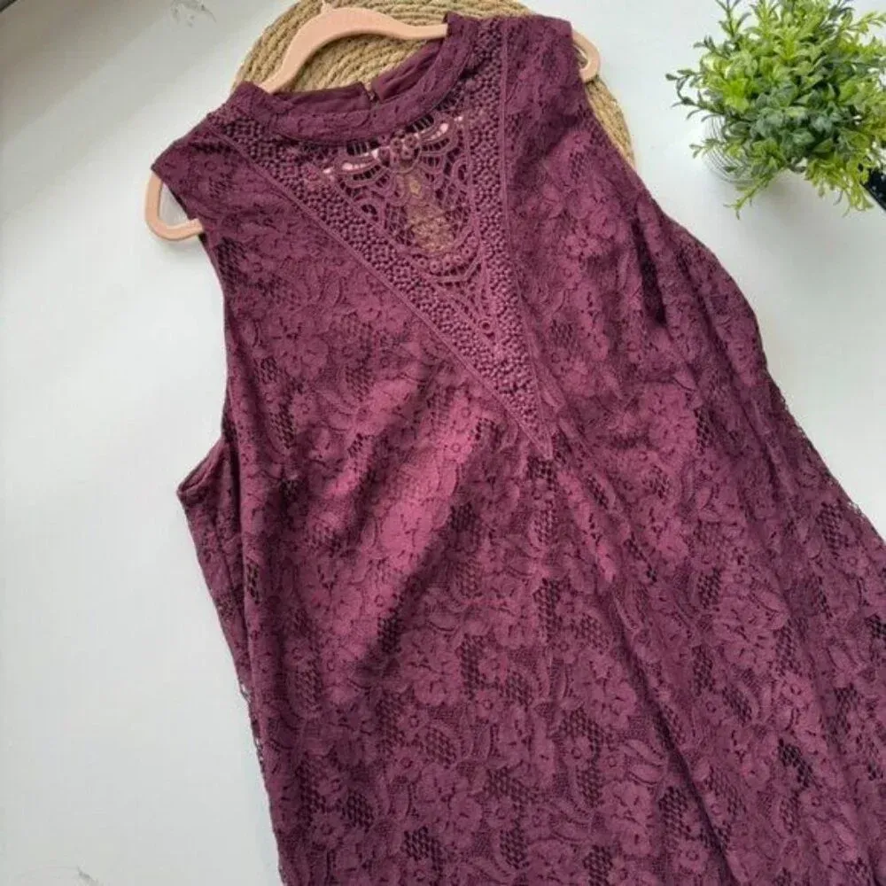 Torrid Burgundy Mini Lace Trapeze Dress Size 3XL‎ - Image 2