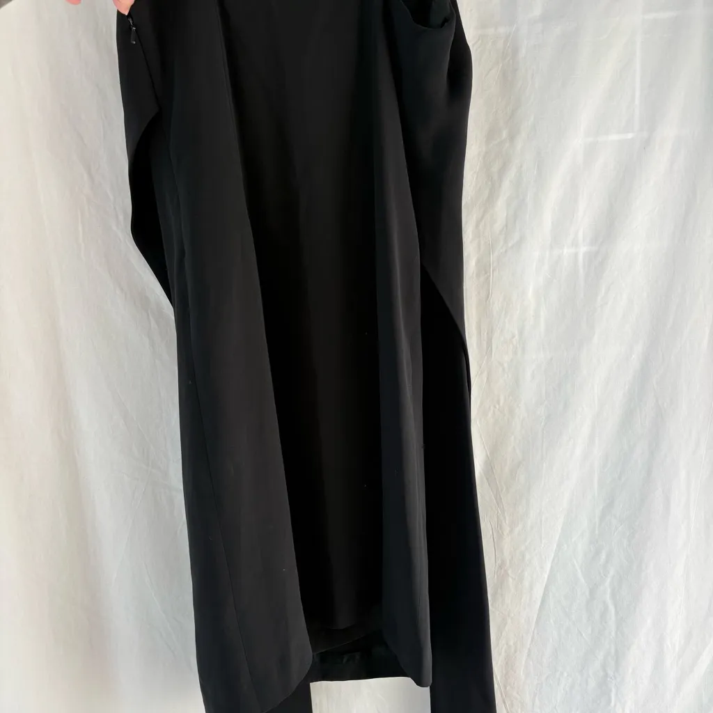 Vintage J. Crew 100% silk spaghetti strap cross dress LBD black size 4 - Image 4