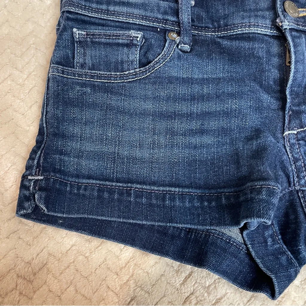 Abercrombie & Fitch Womens  Y2K Low-Rise Micro Jean Preppy Shorts size 4/27 - Image 2