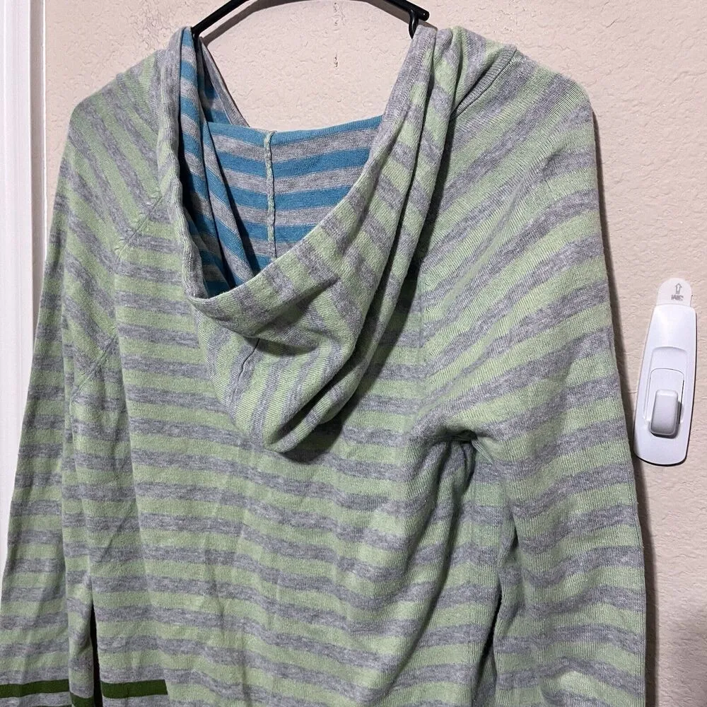 Kirra Women's Sweatshirt Hoodie Jacket Green striped XL skater y2K - Image 6