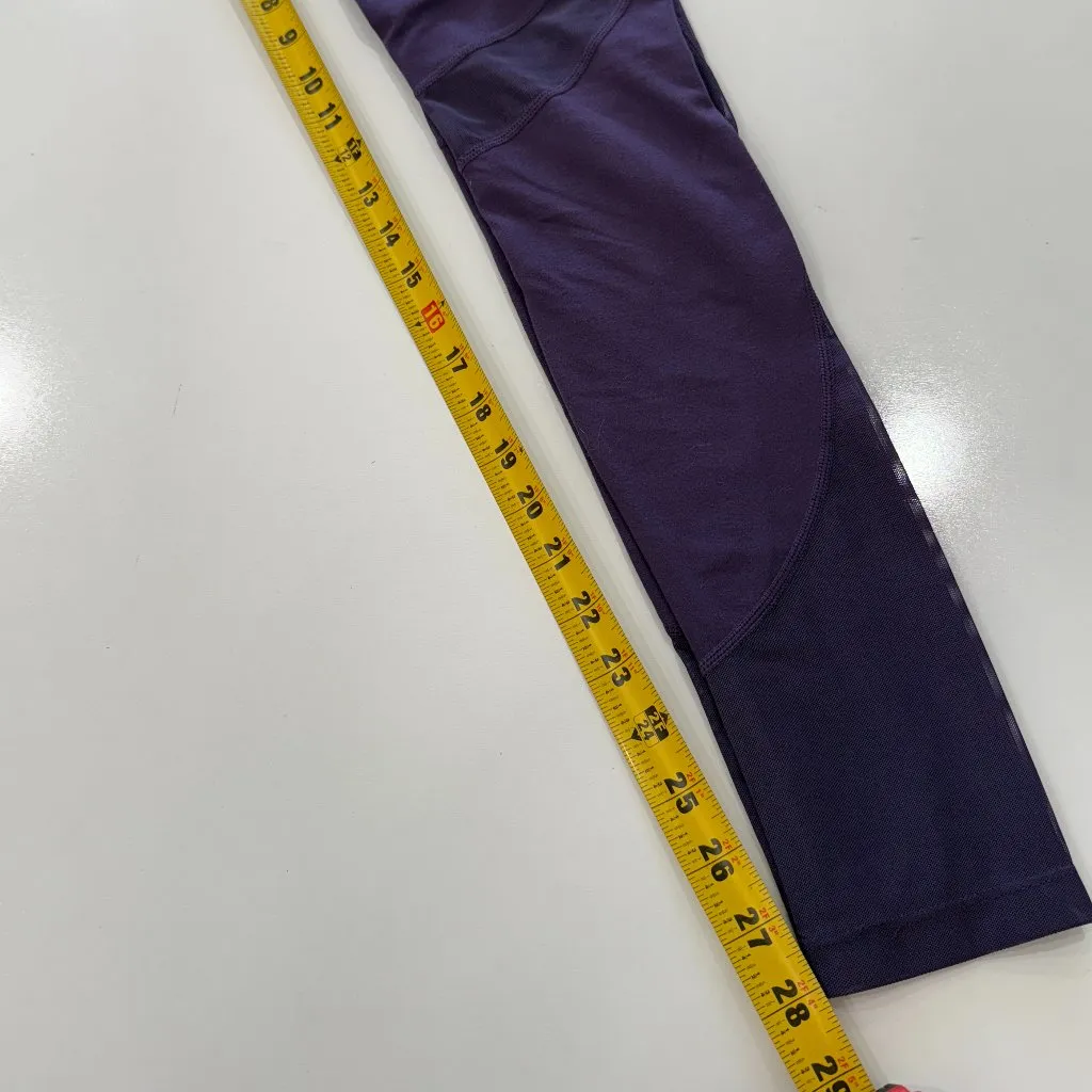 Gymshark Dry Full Length Leggings Purple Athletic Pants Cutout Mesh Size M - Image 8