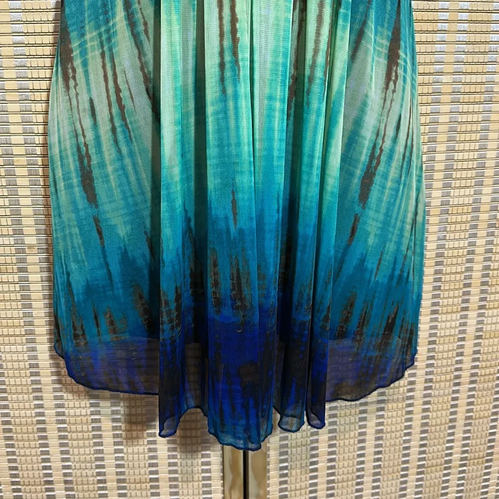 Ruby Rox Y2K Teal Baby Doll Mini Dress or Long Tank Top Empire Waist Medium - Image 4