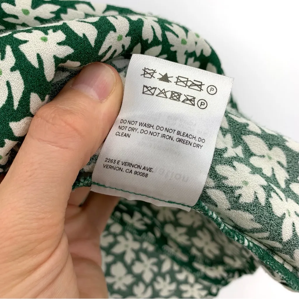 REFORMATION Flounce Mini Skirt Midori New Green White Floral 2 - Image 8