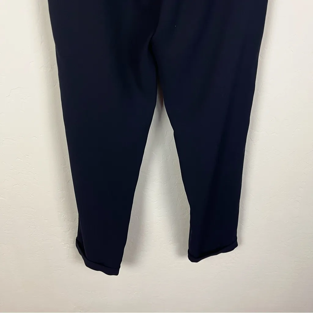 Whistles Navy Blue Drawstring Tapered Straight Leg Pants Size 6 - Image 5