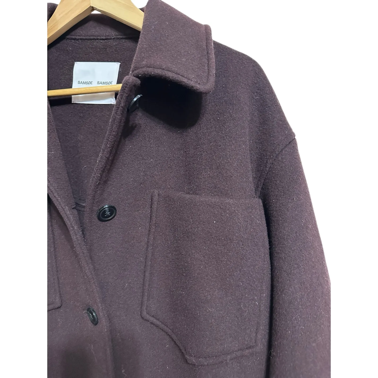 Samsøe and Samsøe Dione‎ Overshirt Chocolate Plum size Large Brown Size M - Image 2