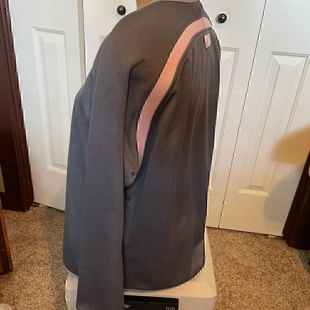 Majestic Gray/Pink New York Yankees Womens Medium Long Sleeve Pullover - Image 2