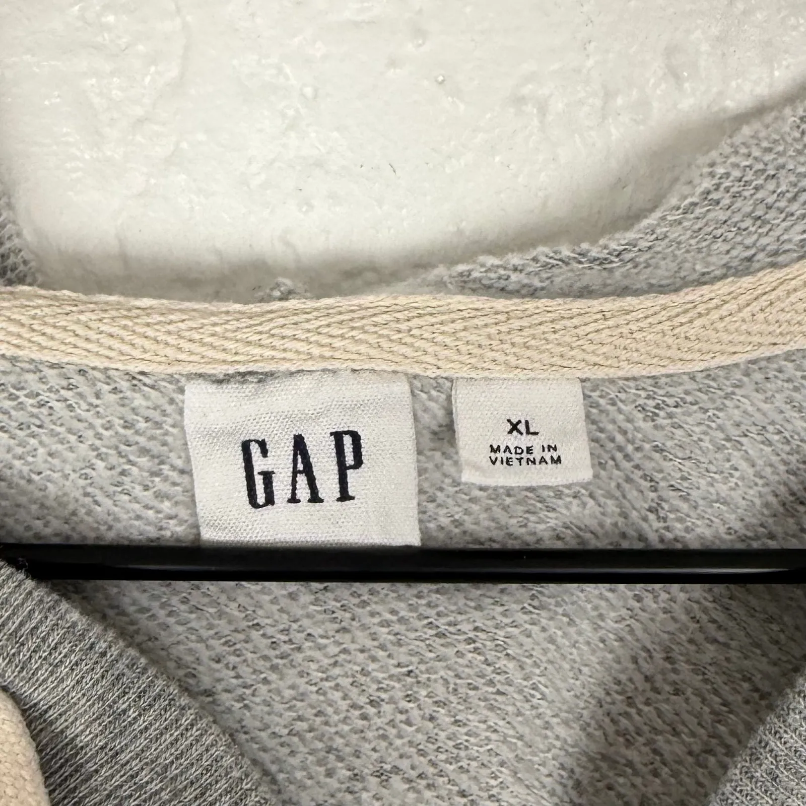 Gap Glitter Logo Full Zip Hoodie Grey Casual Size XL - Image 4