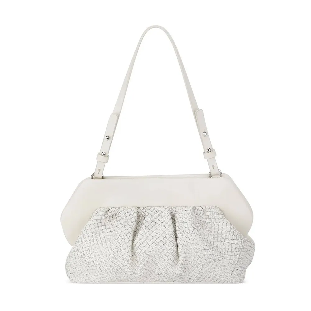 NWT Vince Camuto Amari Leather Clutch Bag in Cotton White, New w/Tag $158 - Image 2