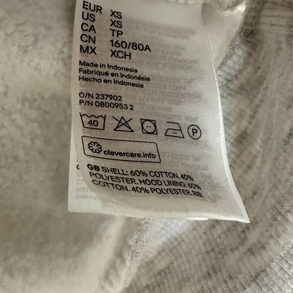 Divided by H&M Women’s Extra Small Grey Logo Hoodie Sweatshirt - Image 4