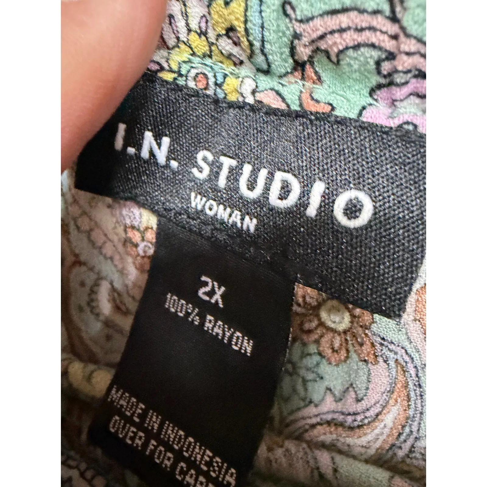 In Studio Paisley Mint Skirt Set Long Sleeve Bobo Church Size 2X NWT Green - Image 11