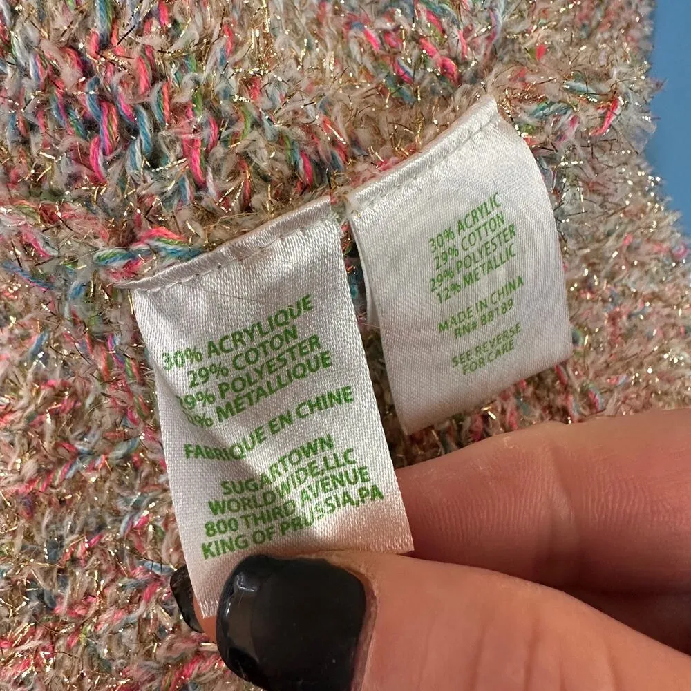 Lilly Pulitzer Gliana Multicolor Sparkle Knit Sweater Size Large - Image 7