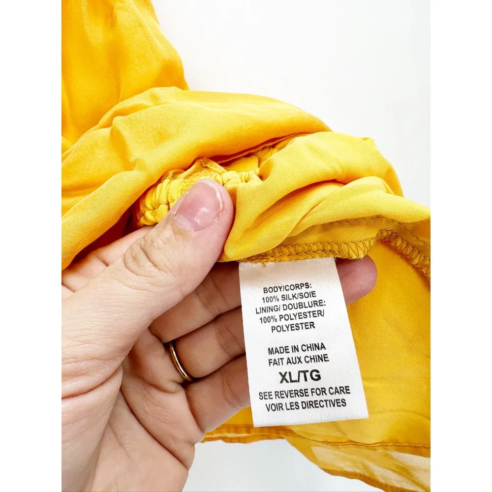 Cami NYC Marlene Peplum Silk Yellow Orange Camisole Top Size XL - Image 5