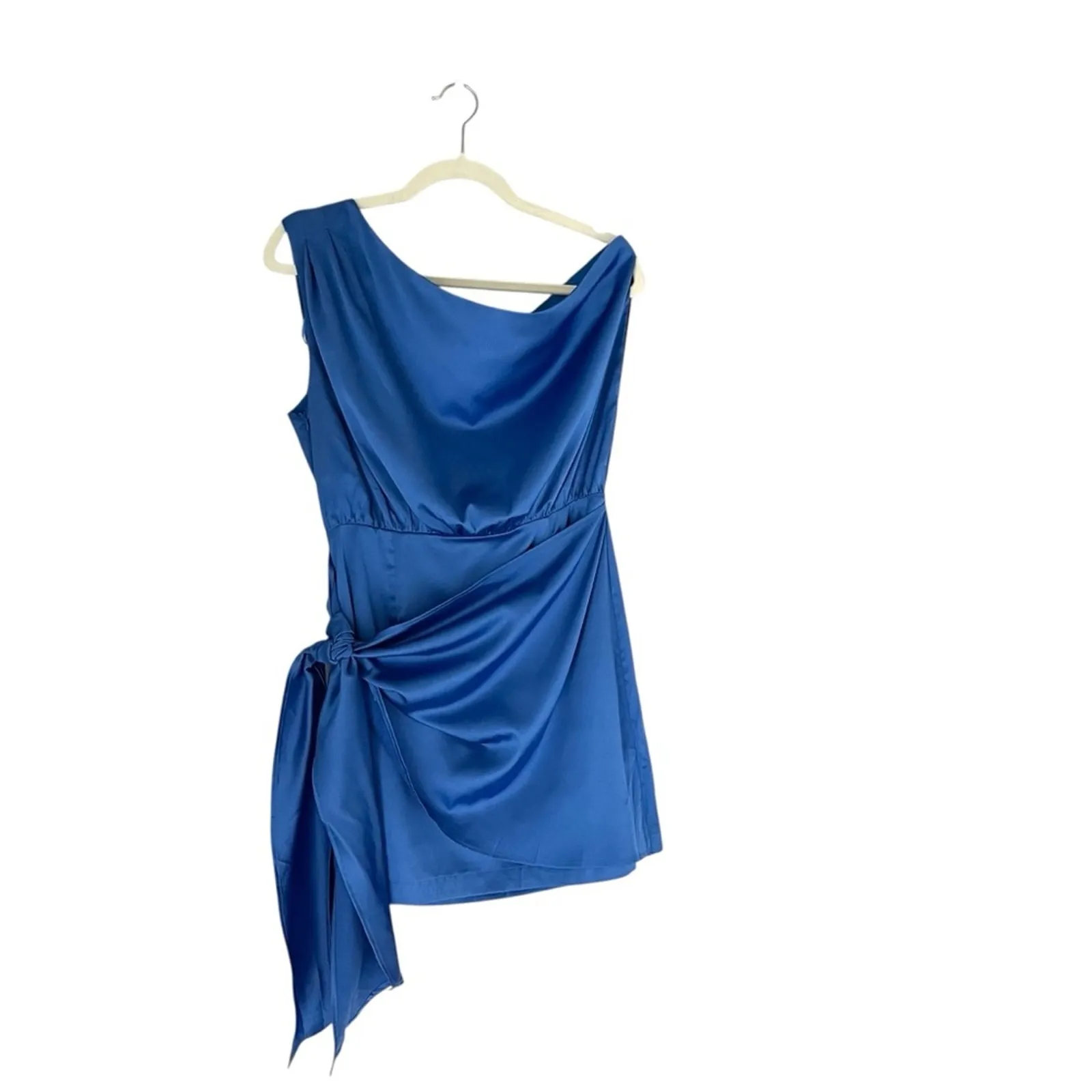 Sage + paige still lovers satin dress midnigth blue Sz Medium boho sexy party - Image 2