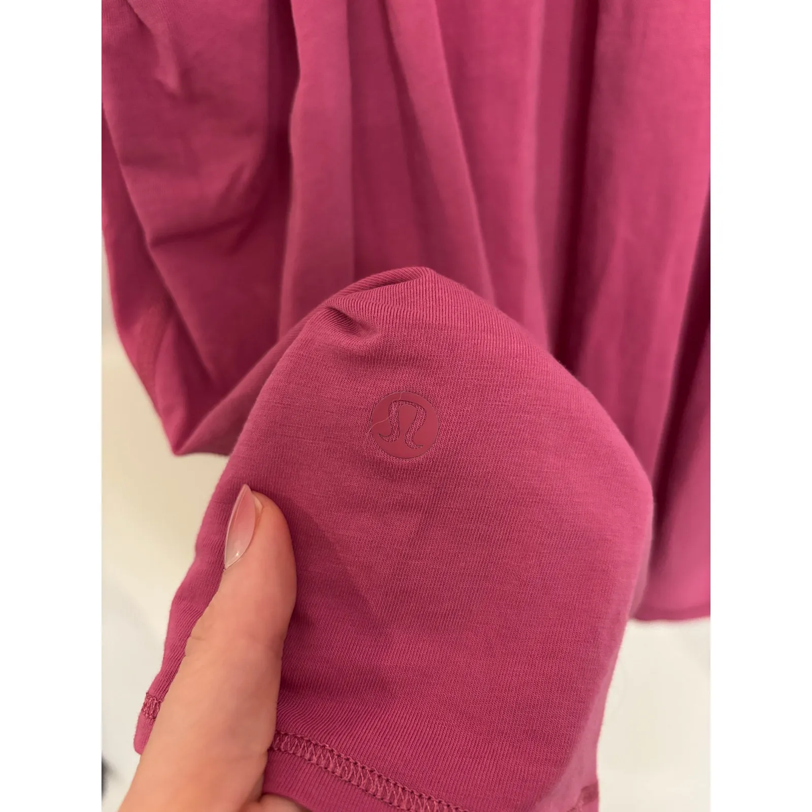 Lululemon Tank Top Womens 10 All Tied Up Pima Cotton Pink Lychee - Image 3