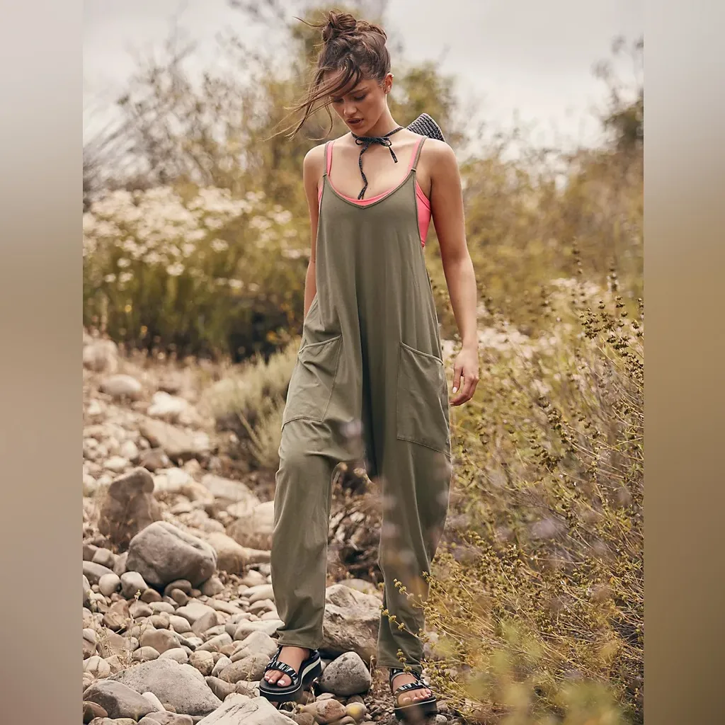 NEW! Women's Sage Olive Green Shot Onesie Jumpsuit Romper Size XL X - Image 5