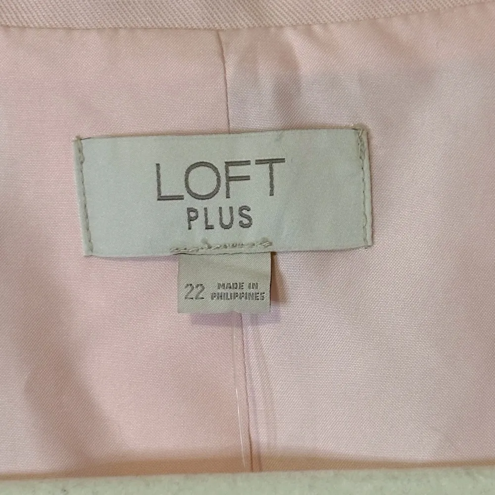 LOFT Linen Blend Modern Blazer‎ Pink One Button Career Office NWT Size 22 494229 - Image 8