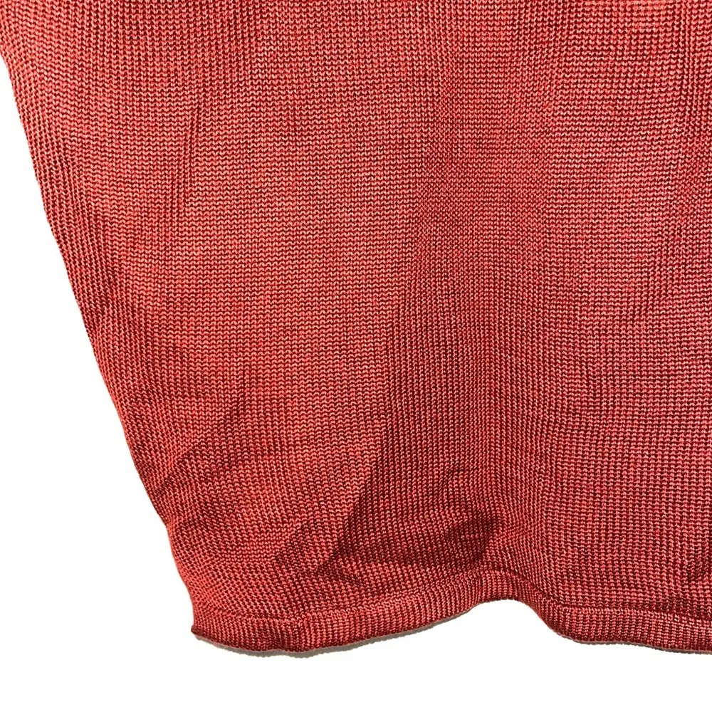 Burnt Orange Open Strappy Back Knit Top Medium Large - Image 4