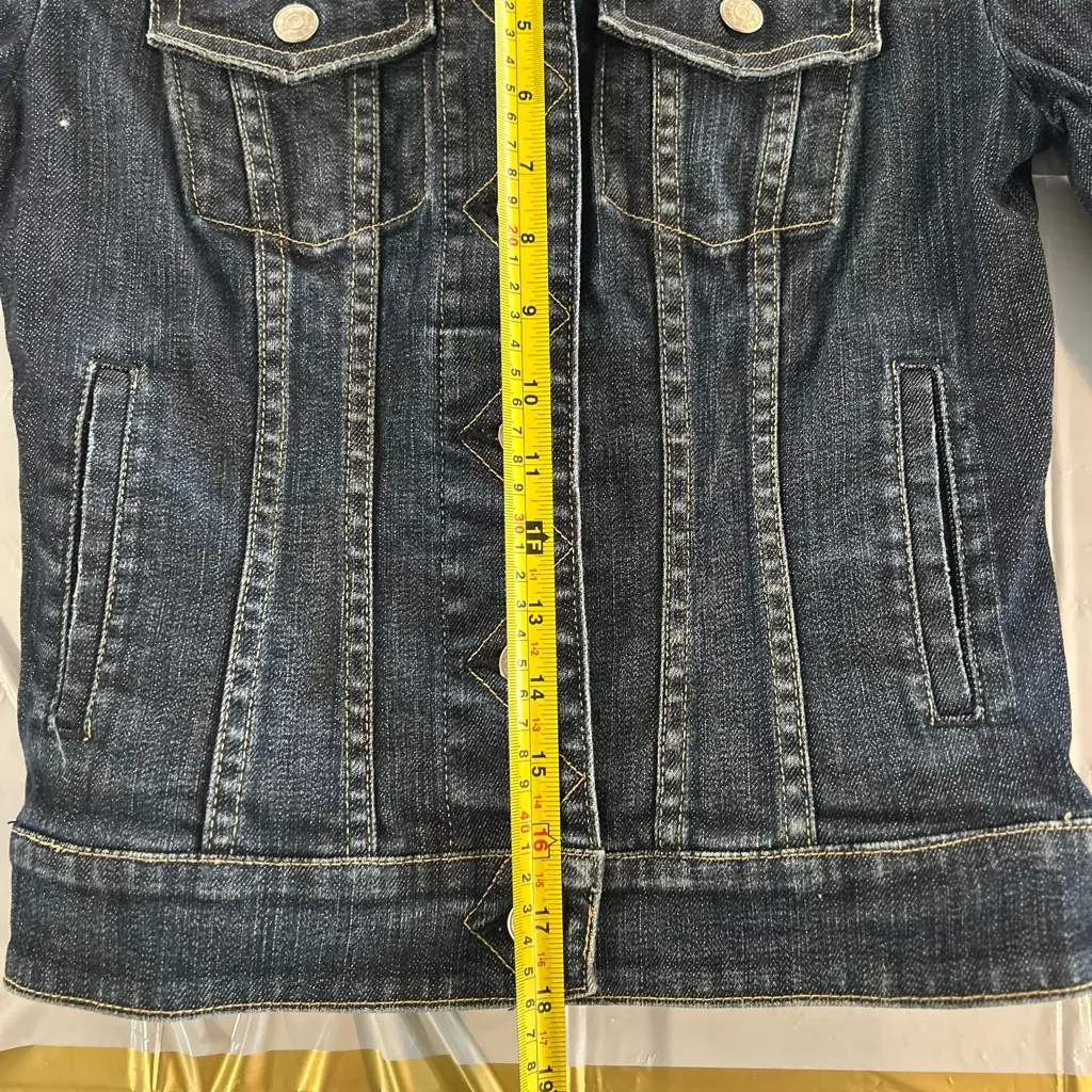 J. Crew Dark Wash Denim Jacket Style 75007 Button Front Women's XSmall Cotton - Image 6