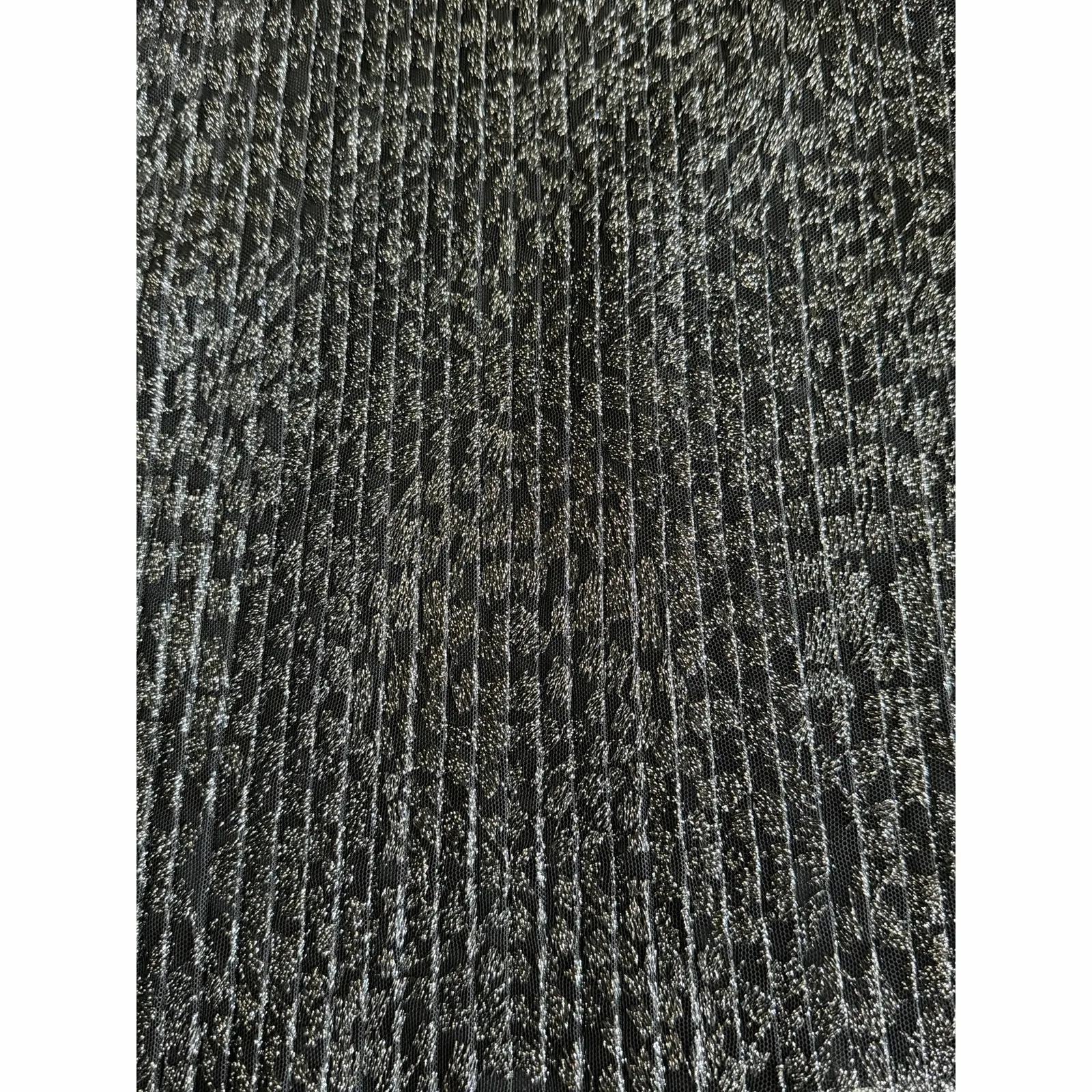 Hugo Boss Delyra Dress Women 6 Black Metallic Sleeveless Romantic Evening Midi - Image 7