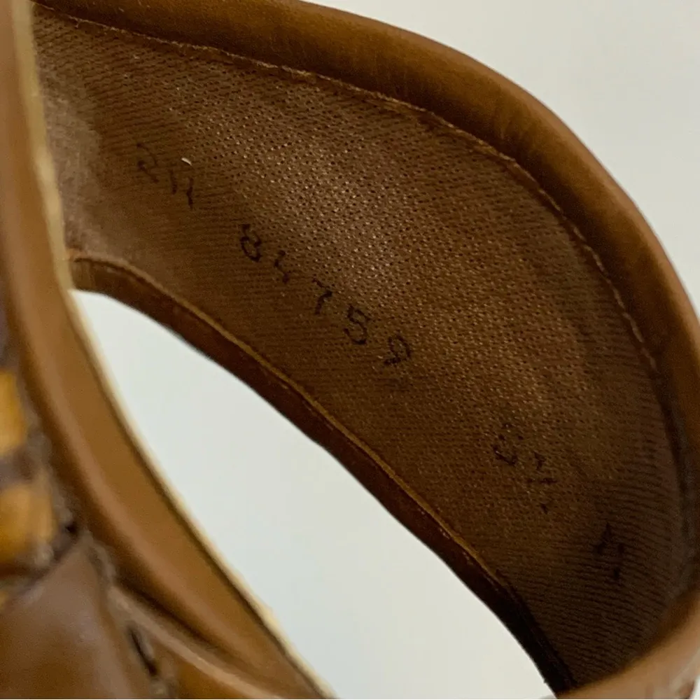 Stuart Weitzman Brown Leather Woven Slide Sandals Size 5.5 - Image 10