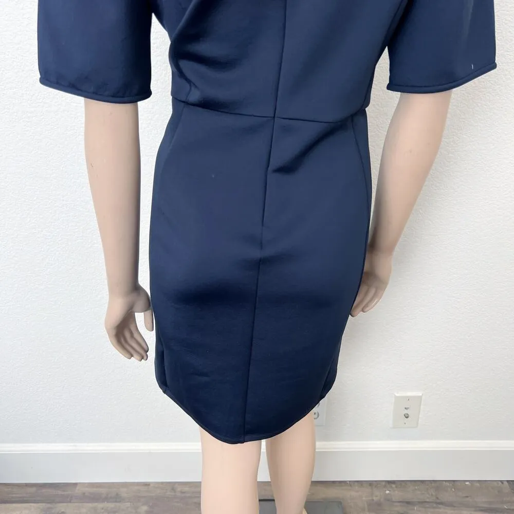 [Whistles] Navy Blue Half Sleeve Scuba Sheath Dress Work Career Office Sz US 12 - Image 5