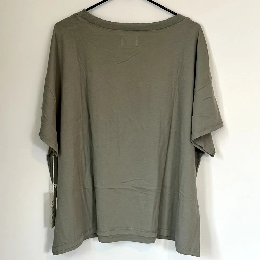 NWT MATE the Label Sage Organic Cotton Raw Neck Boxy Tee - Size 3X - Image 7