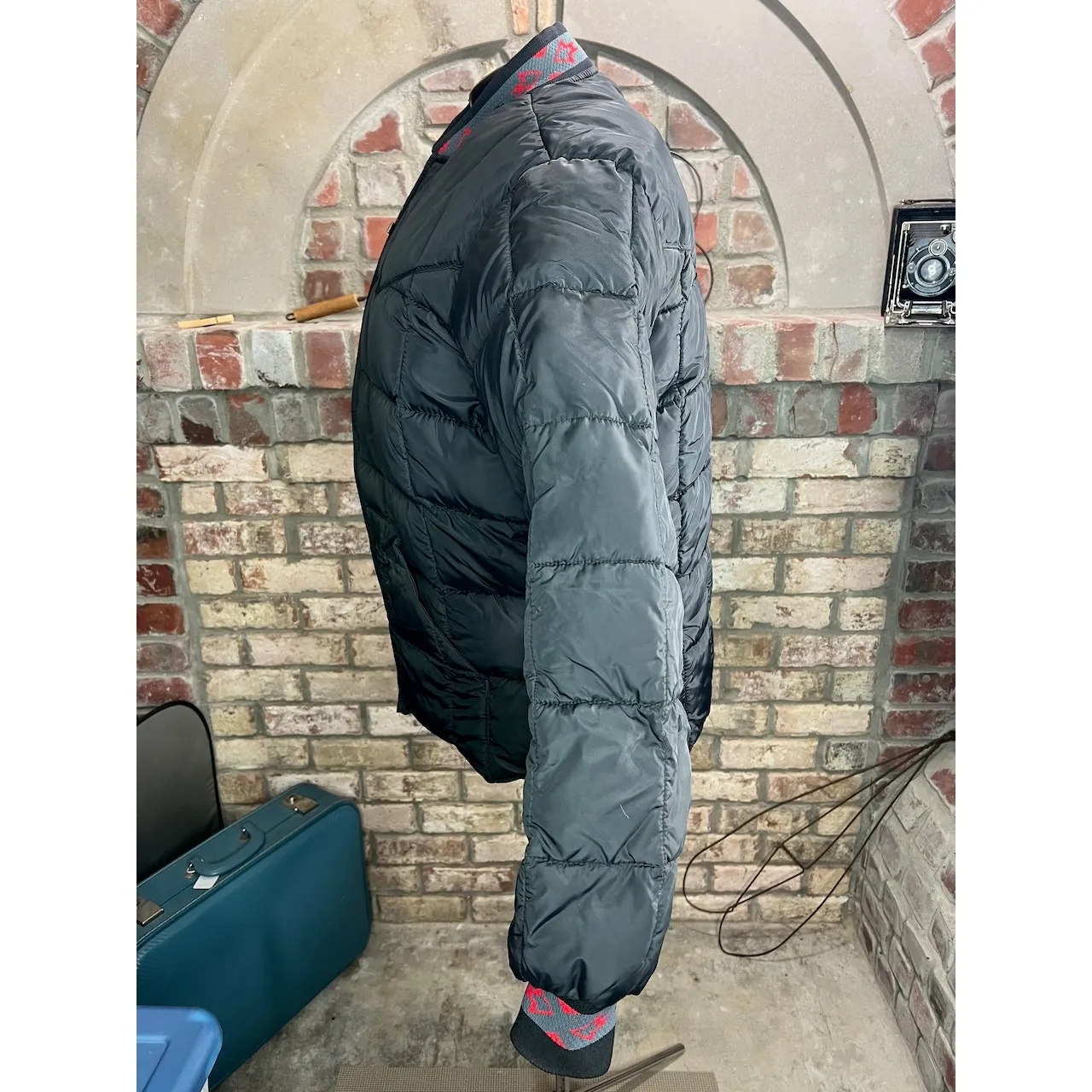 walls puffer coat ski coat black red 1970s Size L - Image 6