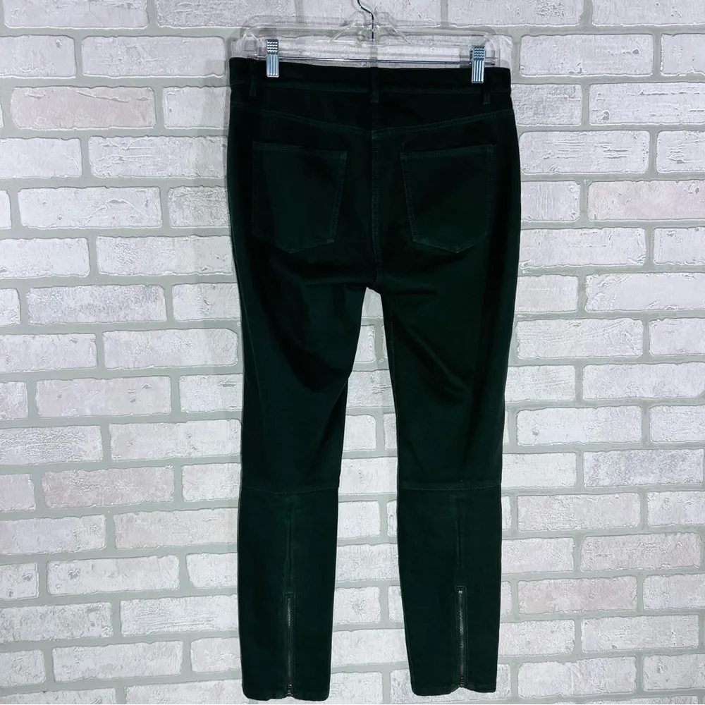 J. McLaughlin Baxter Zip Ankle Dark Green Skinny Jeans Size 6 - Image 4