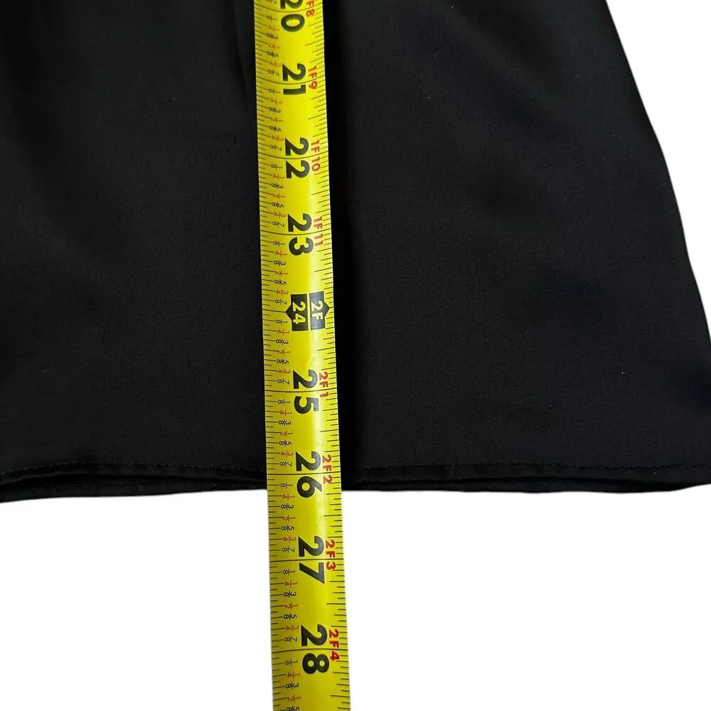 BCBG Maxazria Black Satin Sheer Ruched Sleeve Blouse Women Top Small | 68 - Image 5