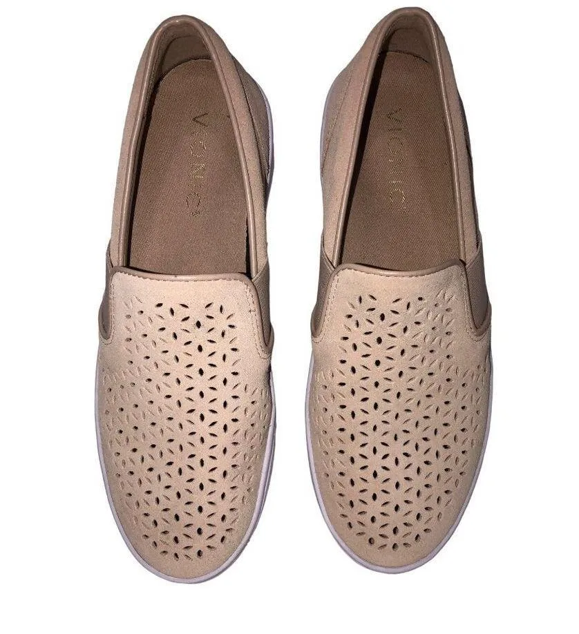 Vionic Womens Size 6.5 Splendid Kani Slip On Loafer Perforated Suede Neutral Tan - Image 2
