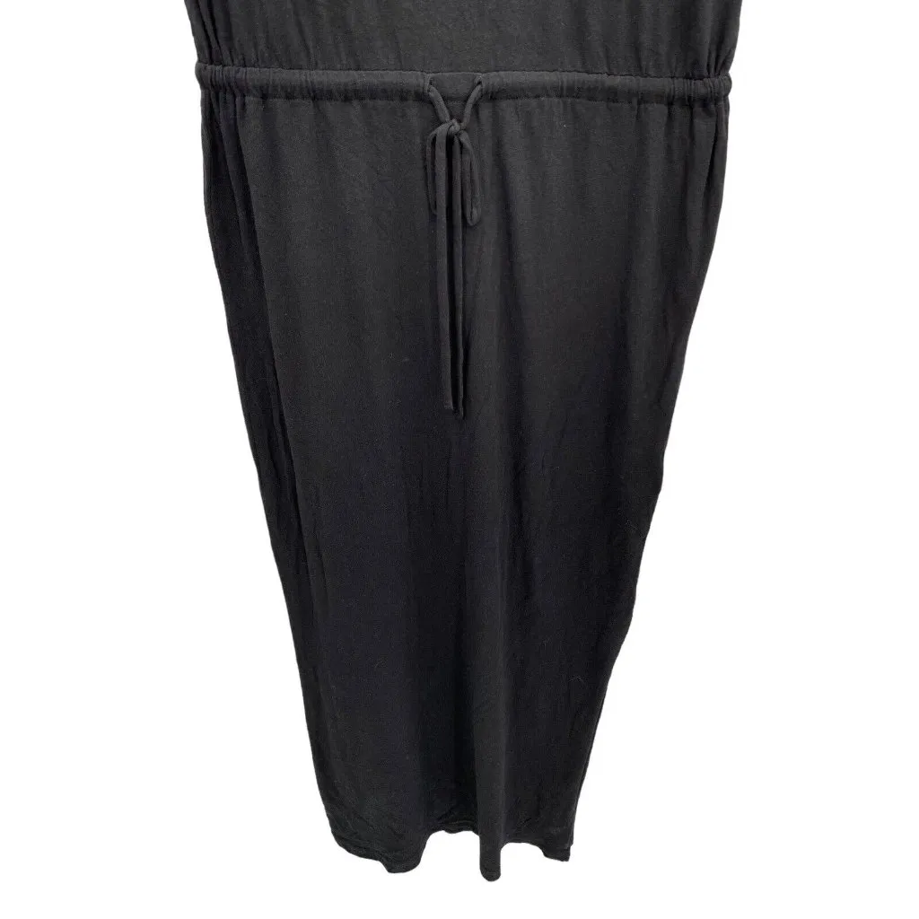 Banana Republic Black 3/4 Sleeve Scoop Neck Maxi Dress‎ Elastic Tie Waist XS - Image 3