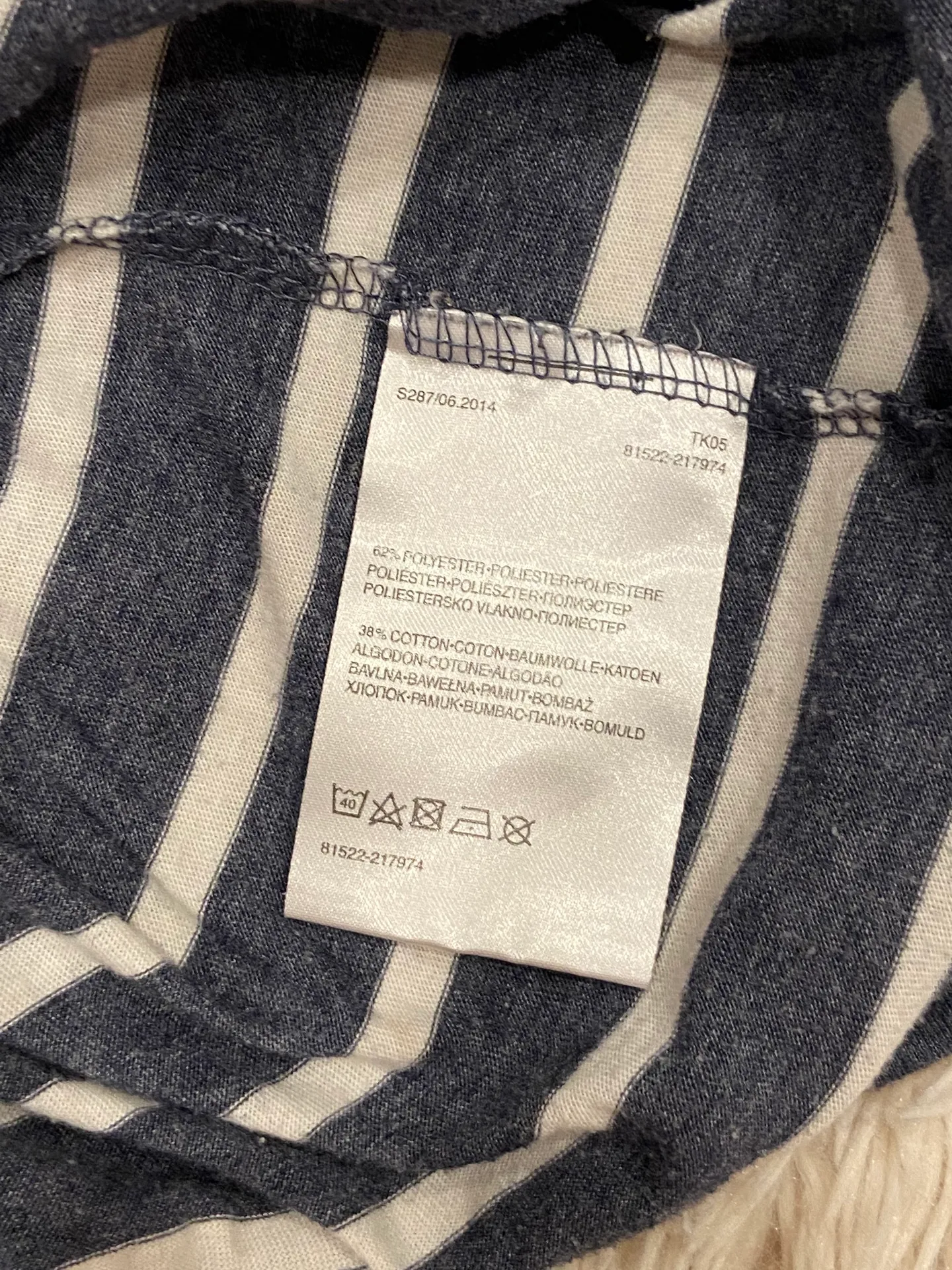 Blue And White Striped Top Size M - Image 4