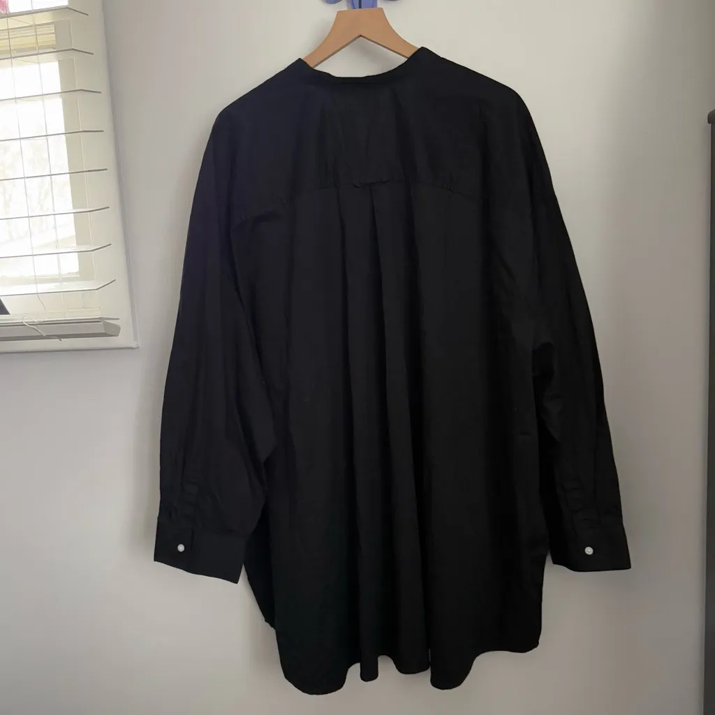 Old Navy 4X NEW Boyfriend Oversized Tunic Shirt Black Office Minimalist - Image 2