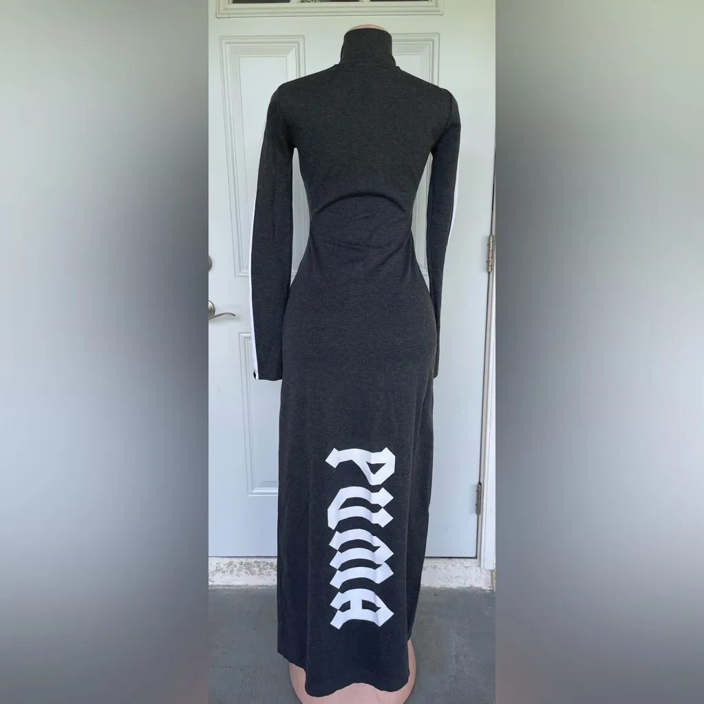 Puma Gray and White Long Sleeve Dress - Image 4